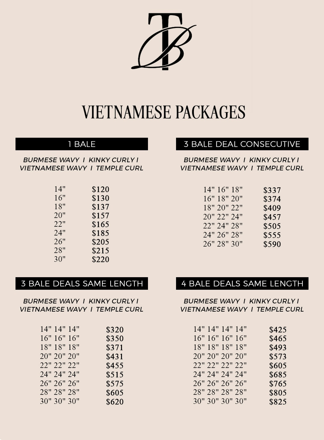 Vietnamese – 3 Bale Deal Same Length